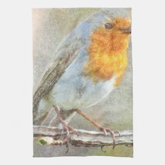 Der Robin ist eine Gabriel-Wasserfarbe Geschirrtuch (Vertikal)