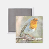 Der Robin ist eine Gabriel-Wasserfarbe Magnet (Vorderseite/Rückseite)