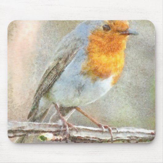 Der Robin ist eine Gabriel-Wasserfarbe Mousepad (Vorne)
