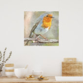 Der Robin ist eine Gabriel-Wasserfarbe Poster (Küche)