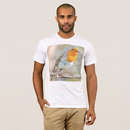 Der Robin ist eine Gabriel-Wasserfarbe T-Shirt (Vorne ganz)