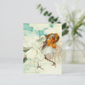 Der Robin und die Blume Fairy Postkarte (Stehend Vorderseite)