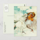 Der Robin und die Blume Fairy Postkarte (Vorne/Hinten)