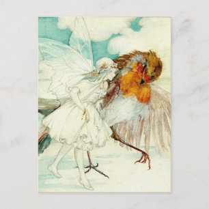 Der Robin und die Blume Fairy Postkarte