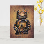 Der Roboter-alles Gute zum Geburtstag des Karte (Gelbe Blume)