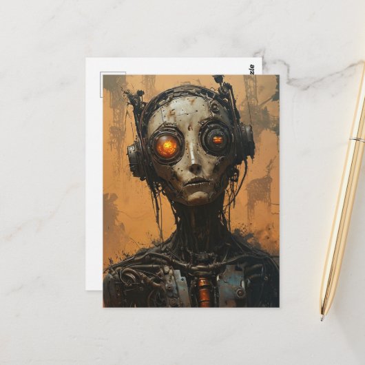 Der Roboter Postkarte (Vorderseite/Rückseite Beispiel)
