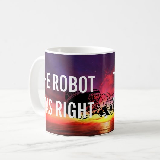 Der Roboter war der richtige seltsame Gun-Kaffee Kaffeetasse (Vorderseite Links)