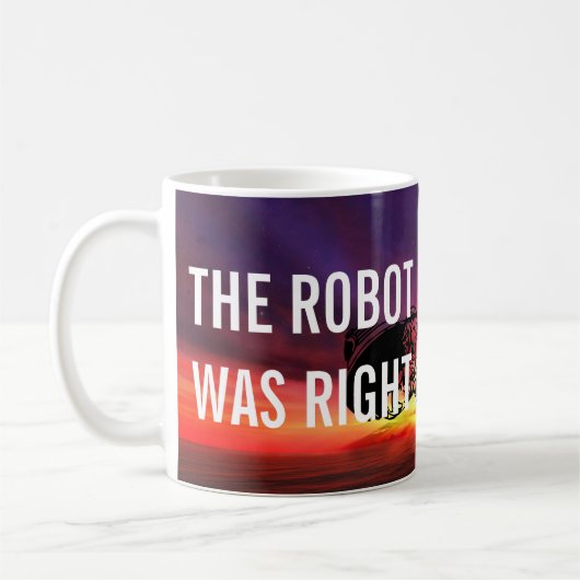 Der Roboter war der richtige seltsame Gun-Kaffee Kaffeetasse (Links)
