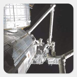 Der Roboterarm des japanischen Experimentes Modu 2 Quadratischer Aufkleber