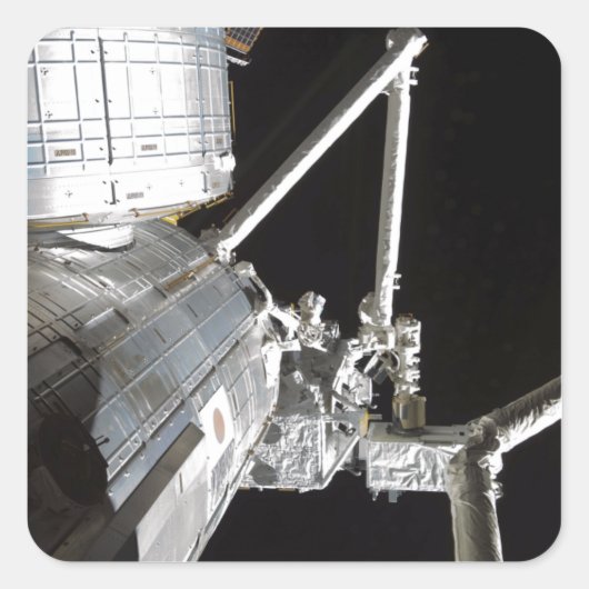 Der Roboterarm des japanischen Experiments Modu 2 Quadratischer Aufkleber (Vorderseite)