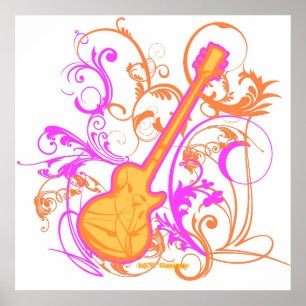 Der Rock-Gitarren-Schmutz KRW-Mädchens Poster