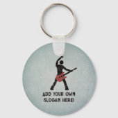 Der Rockstar - Musiker mit roter Gitarre - eigener Schlüsselanhänger (Vorderseite)