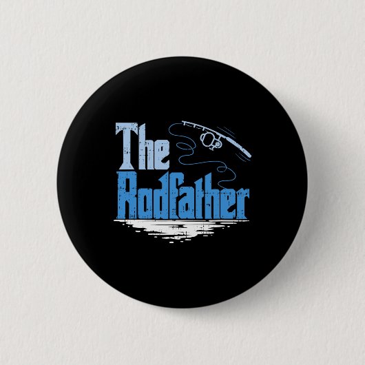 Der Rodfather Lustige Fischerei-Parodie Button (Vorderseite)