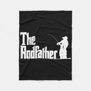 Der Rodfather Lustiger Angel Outdoor Angler Vater Fleecedecke