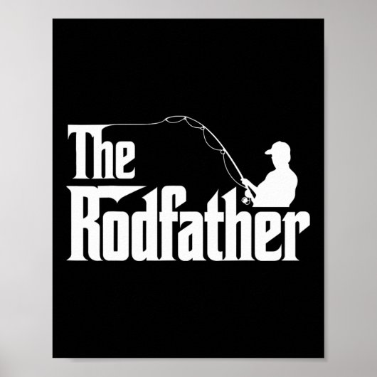 Der Rodfather Lustiger Angler-Vater Humor Poster (Vorne)