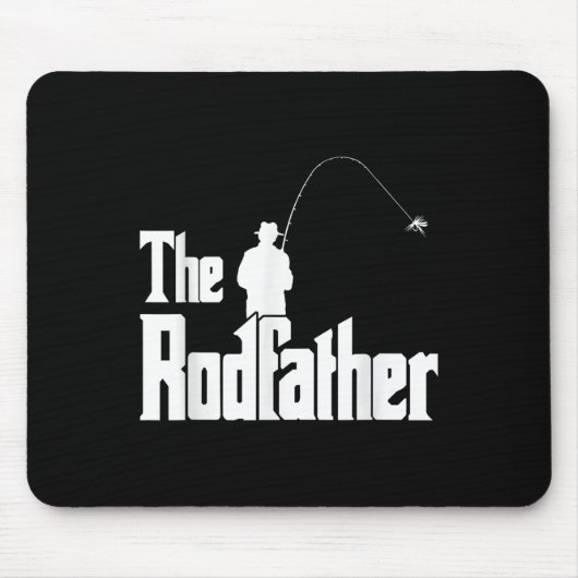 Der Rodfather Lustiger Fischer T-Shirt Meer, Fly F Mousepad (Vorne)
