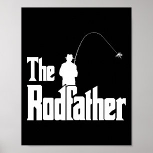 Der Rodfather Lustiger Fischer T-Shirt Meer  Poster