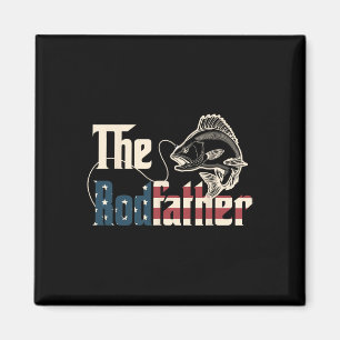 Der Rodfather Retro Groovy Angler Vatertag Magnet