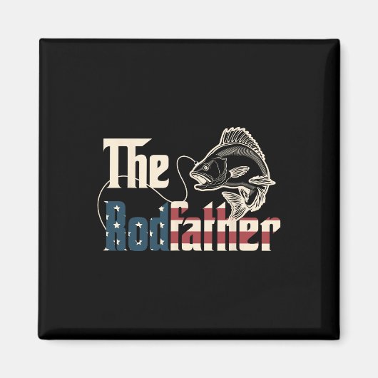 Der Rodfather Retro Groovy Angler Vatertag Magnet (Vorne)