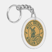 Der Roller Rink der Mill Bridge, Lyons, Illinois Schlüsselanhänger (Vorderseite links)