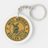 Der Roller Rink der Mill Bridge, Lyons, Illinois Schlüsselanhänger (Rückseite)