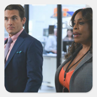 der Rookie-Fernseher Quadratischer Aufkleber