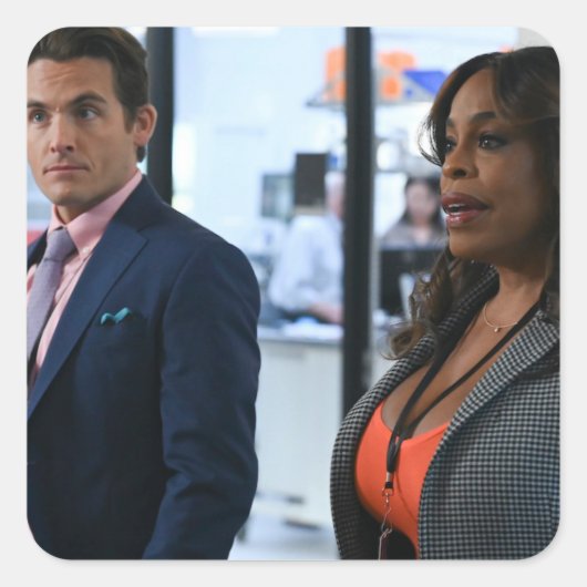 der Rookie-Fernseher Quadratischer Aufkleber (Vorderseite)