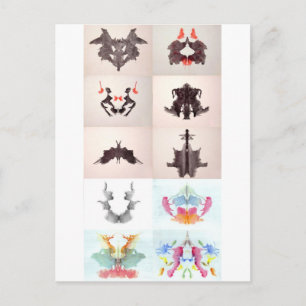 Der Rorschach-Test Tintenkleckse alle 10 Tafeln 1- Postkarte