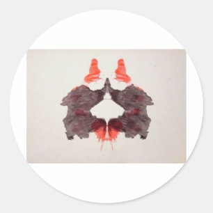 Der Rorschach-Test Tintenkleckse Tafel 2 Zwei Mens Runder Aufkleber