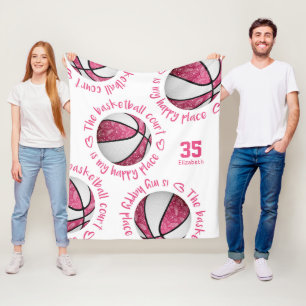 Der rosa Basketballplatz ist mein glücklicher Ort Fleecedecke
