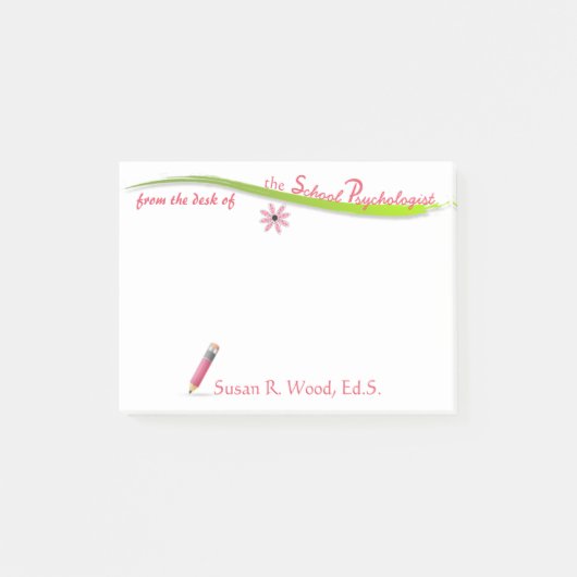 Der rosa Bleistift-klebrige Anmerkungen des Post-it Klebezettel (Vorderseite)