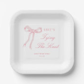 Der rosa Bow, der das Brautparty des Knotens verbi Pappteller (Vorderseite)