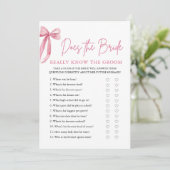 Der rosa Bow kennt die Braut wirklich das Spiel de Einladung (Stehend Vorderseite)