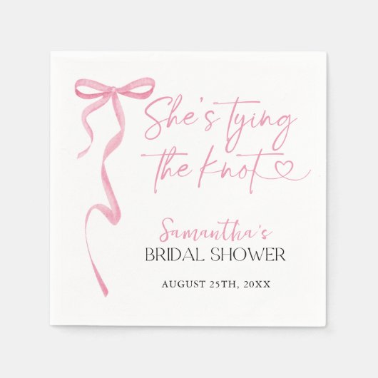 Der rosa Bow verbindet das Brautparty des Knotens Serviette (Vorderseite)