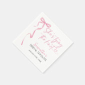 Der rosa Bow verbindet das Brautparty des Knotens Serviette (Ecke)