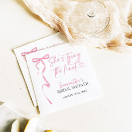 Der rosa Bow verbindet das Brautparty des Knotens Serviette