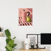Der rosa Espresso-Topf-Kunst-Druck Poster (Heimbüro)