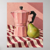 Der rosa Espresso-Topf-Kunst-Druck Poster (Vorne)