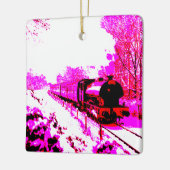 Der rosa Express Keramikornament (Links)