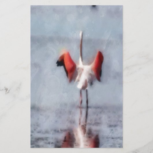 Der rosa Flamingo in der Wasserfarbe Briefpapier (Vorderseite)