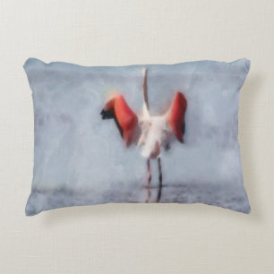Der rosa Flamingo in der Wasserfarbe Dekokissen