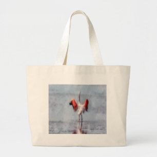 Der rosa Flamingo in der Wasserfarbe Jumbo Stoffbeutel