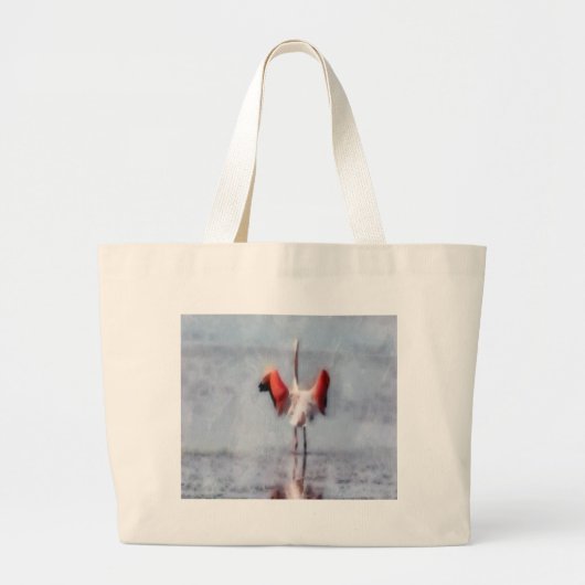 Der rosa Flamingo in der Wasserfarbe Jumbo Stoffbeutel (Vorne)
