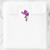 der rosa FROG Quadratischer Aufkleber (Tasche)