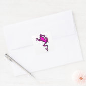 der rosa FROG Quadratischer Aufkleber (Umschlag)