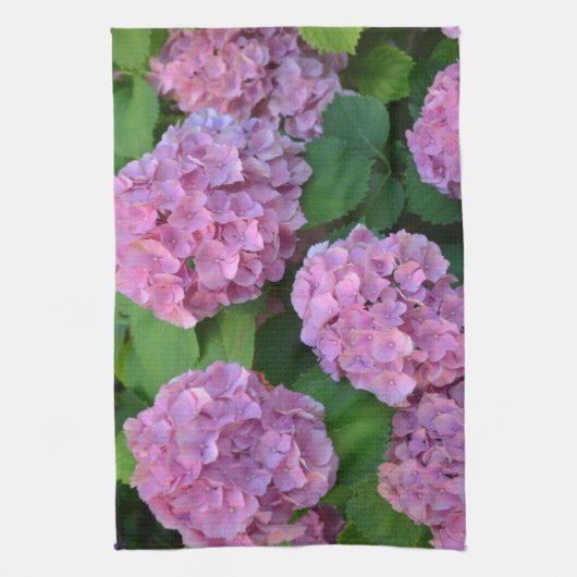 Der Rosa Hortensia-Hydrangebusch Geschirrtuch (Vertikal)