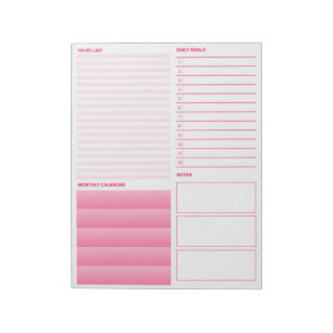 Der rosa Incredalist-Notizblock für die To-Do-List Notizblock
