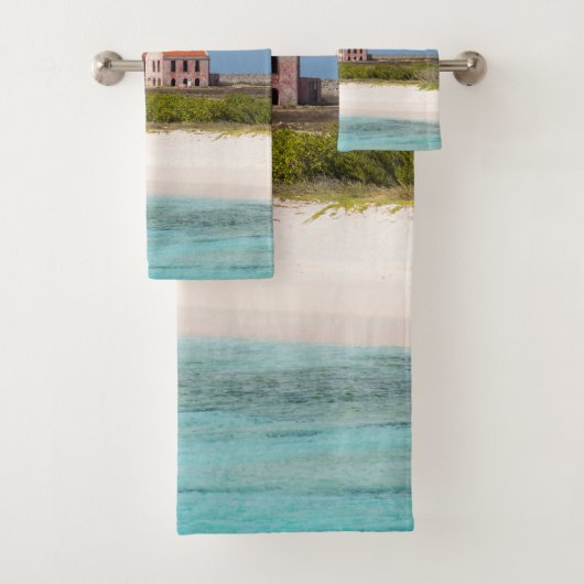 Der rosa Leuchtturm von Klein Curaçao 1 Badhandtuch Set (Insitu)