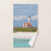 Der rosa Leuchtturm von Klein Curaçao 1 Badhandtuch Set (Handtuch)