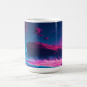 Der rosa Ozean und Palmen Kaffeetasse (Mittel)
